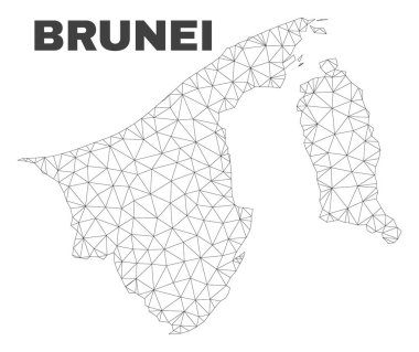Vektör poligonal Mesh Brunei harita