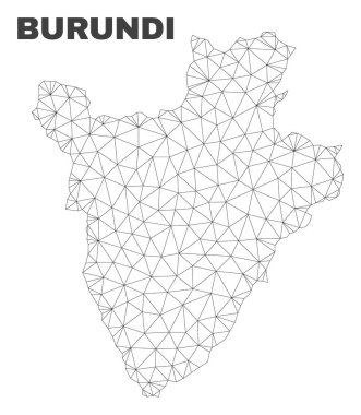 Vektör poligonal Mesh Burundi Haritası