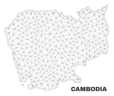 Vektör poligonal Mesh Kamboçya Haritası