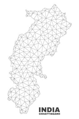 Vektör poligonal Mesh Chhattisgarh eyalet harita