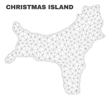 Vektör poligonal Mesh Christmas Adası Haritası