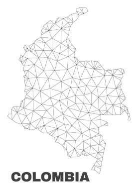 Vektör poligonal Mesh Kolombiya Haritası