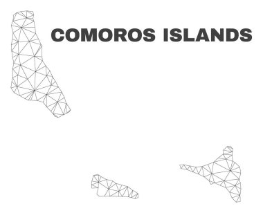 Vektör poligonal Mesh Komor Adaları Haritası