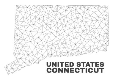 Vektör poligonal Mesh Connecticut eyalet harita