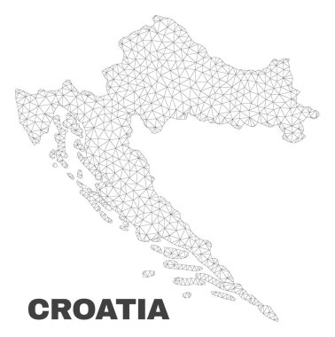 Vektör poligonal Mesh Hırvatistan haritası