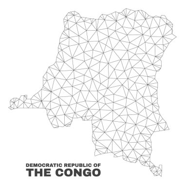 Vektör poligonal Mesh Demokratik Cumhuriyeti Kongo Haritası