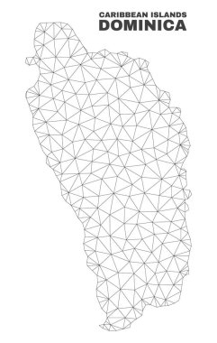 Vektör poligonal Mesh Dominica Ada Haritası