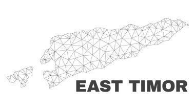 Vektör poligonal Mesh Doğu Timor Haritası
