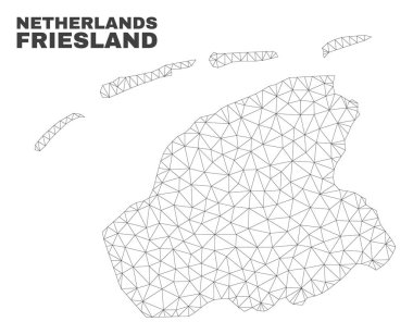 Vektör poligonal Mesh Friesland il Haritası