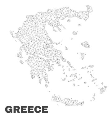 Vektör poligonal Mesh Yunanistan Haritası