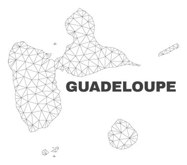Vektör poligonal Mesh Guadeloupe harita