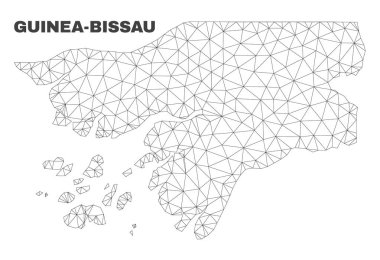 Vektör poligonal Mesh Gine-Bissau harita