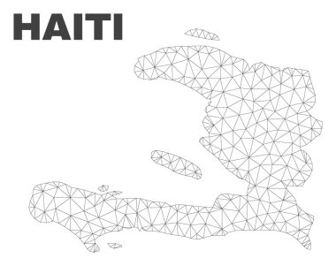 Vektör poligonal Mesh Haiti Haritası