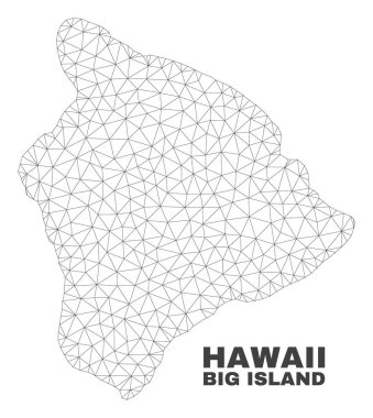 Vektör poligonal Mesh Hawaii büyük ada Haritası