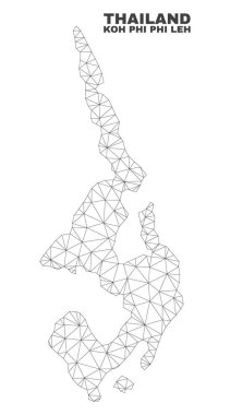 Vektör poligonal Mesh Koh Phi Leh harita