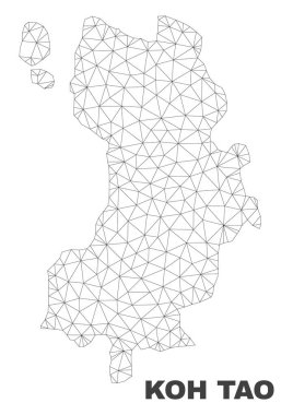 Vektör poligonal Mesh Koh Tao harita