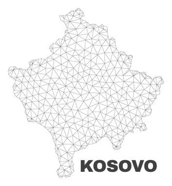 Vektör poligonal Mesh Kosova Haritası