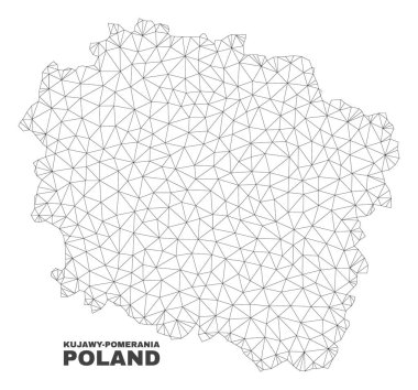 Vektör poligonal Mesh Kujawy-Pomerania eyaletinde harita