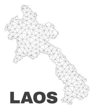 Vektör poligonal Mesh Laos Haritası