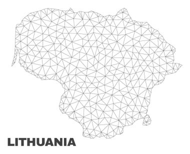 Vektör poligonal Mesh Litvanya Haritası