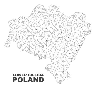 Vektör poligonal Mesh Lower Silesia il Haritası