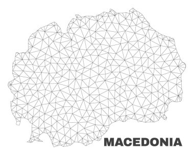 Vektör poligonal Mesh Makedonya Haritası