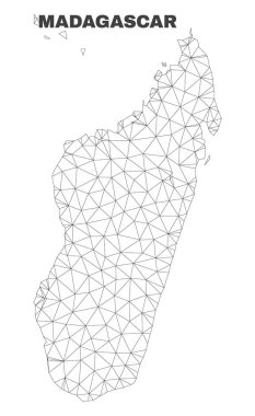 Vektör poligonal Mesh Madagaskar Adası Haritası