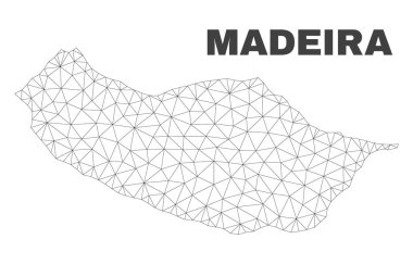 Vektör poligonal Mesh Madeira harita