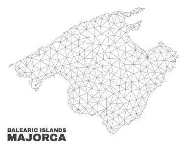 Vektör poligonal Mesh Mayorka harita