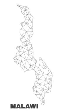 Vektör poligonal Mesh Malavi Haritası