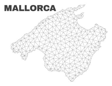 Vektör poligonal Mesh Mallorca Haritası