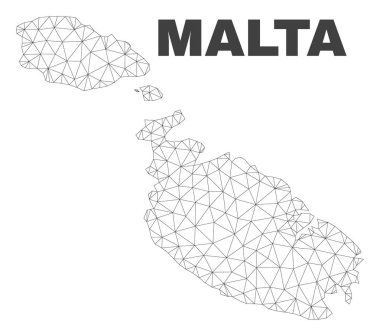 Vektör poligonal Mesh Malta Haritası