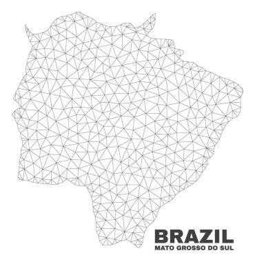 Vektör poligonal Mesh Mato Grosso Do Sul devlet harita