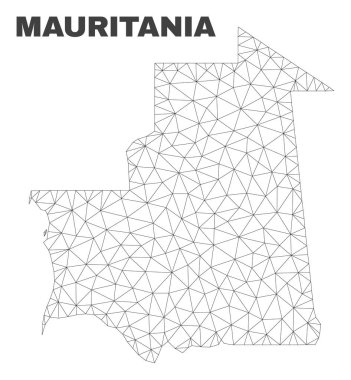 Vektör poligonal Mesh Moritanya Haritası