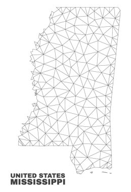 Vektör poligonal Mesh Mississippi devlet harita
