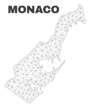 Vektör poligonal Mesh Monako Haritası