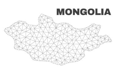 Vektör poligonal Mesh Moğolistan haritası