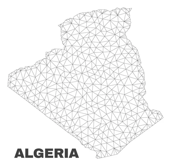 Vektoros sokszögű háló Algéria Térkép — Stock Vector