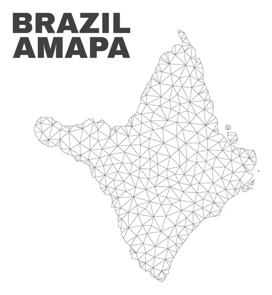 Vektor sokszögű háló Amapa állami Térkép — Stock Vector