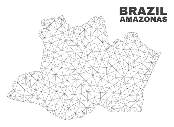 Vektor sokszögű háló Amazonas State megjelenítése — Stock Vector