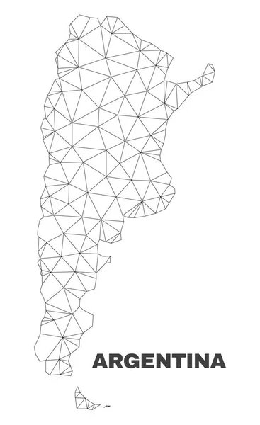 Vektoros sokszögű háló Argentína Térkép — Stock Vector