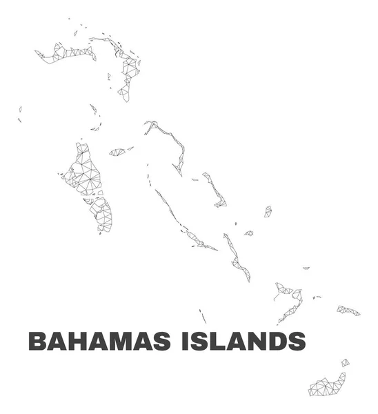 Vector Polygonal Mesh Bahamas Islands Map — Stock Vector