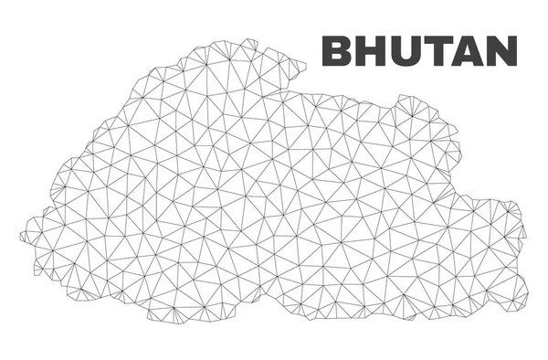 Vektör poligonal Mesh Bhutan Haritası
