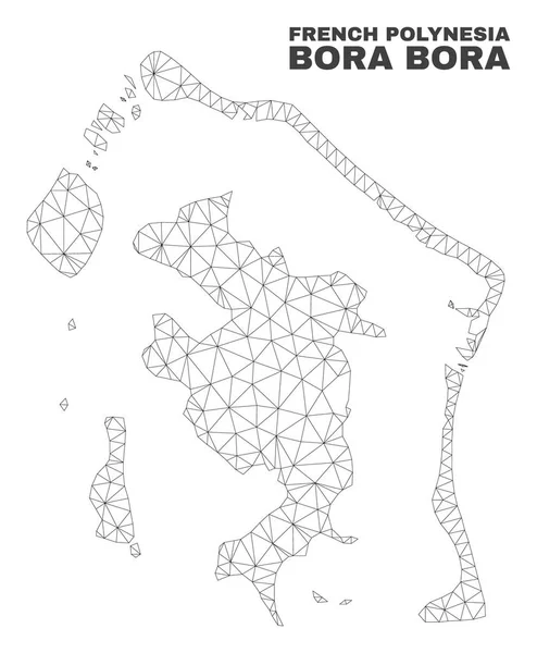 Vektoros sokszögű háló Bora-Bora Térkép — Stock Vector