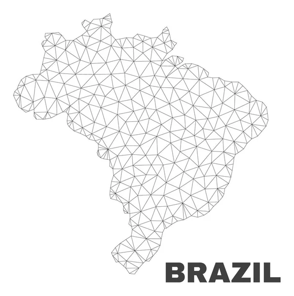 Vector Polygonal Mesh Brazil Map — Stock Vector