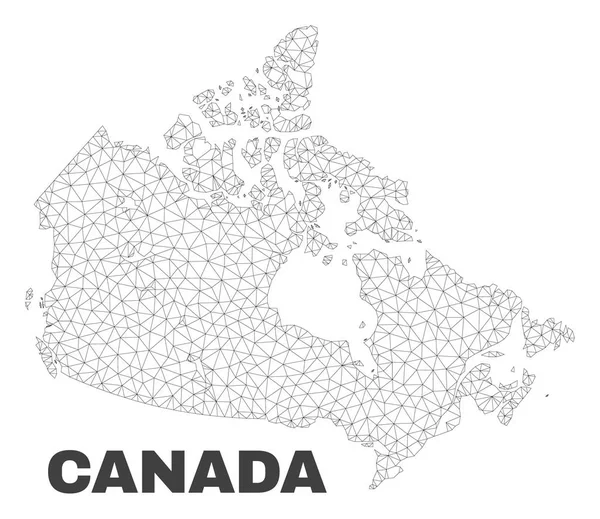 Mapa de Vector Polygonal Mesh Canada — Vetor de Stock