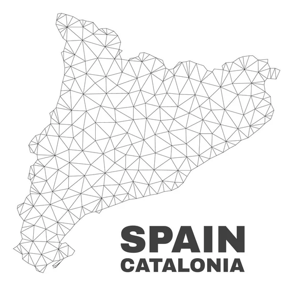 Mapa da Catalunha de malha poligonal vetorial —  Vetores de Stock