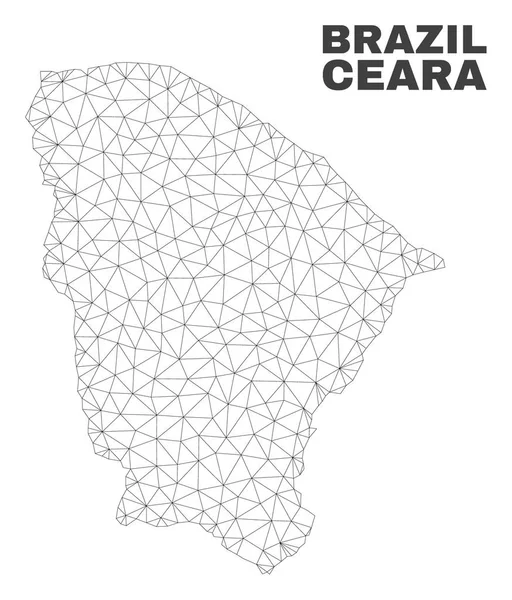 Mapa do Estado de Ceará de malha poligonal vetorial —  Vetores de Stock