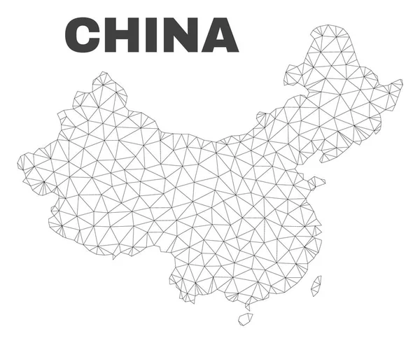 Vektor polygonale Mesh China Karte — Stockvektor
