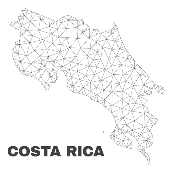 Vector Malla Poligonal Costa Rica Mapa — Archivo Imágenes Vectoriales